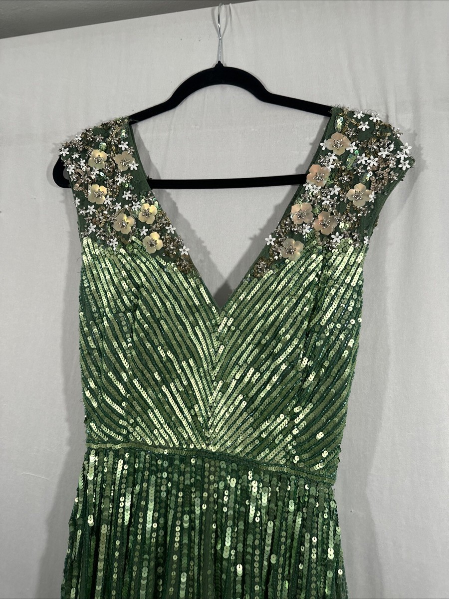 NWT Mac Duggal [ 2 ] 5223 Sequin Floral Embellished Evening