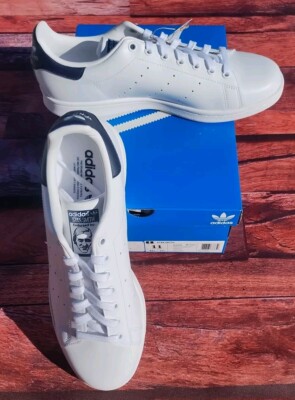 Adidas Originals Stan Smith Leather Sneakers Core White Navy Men s Size 11 NEW