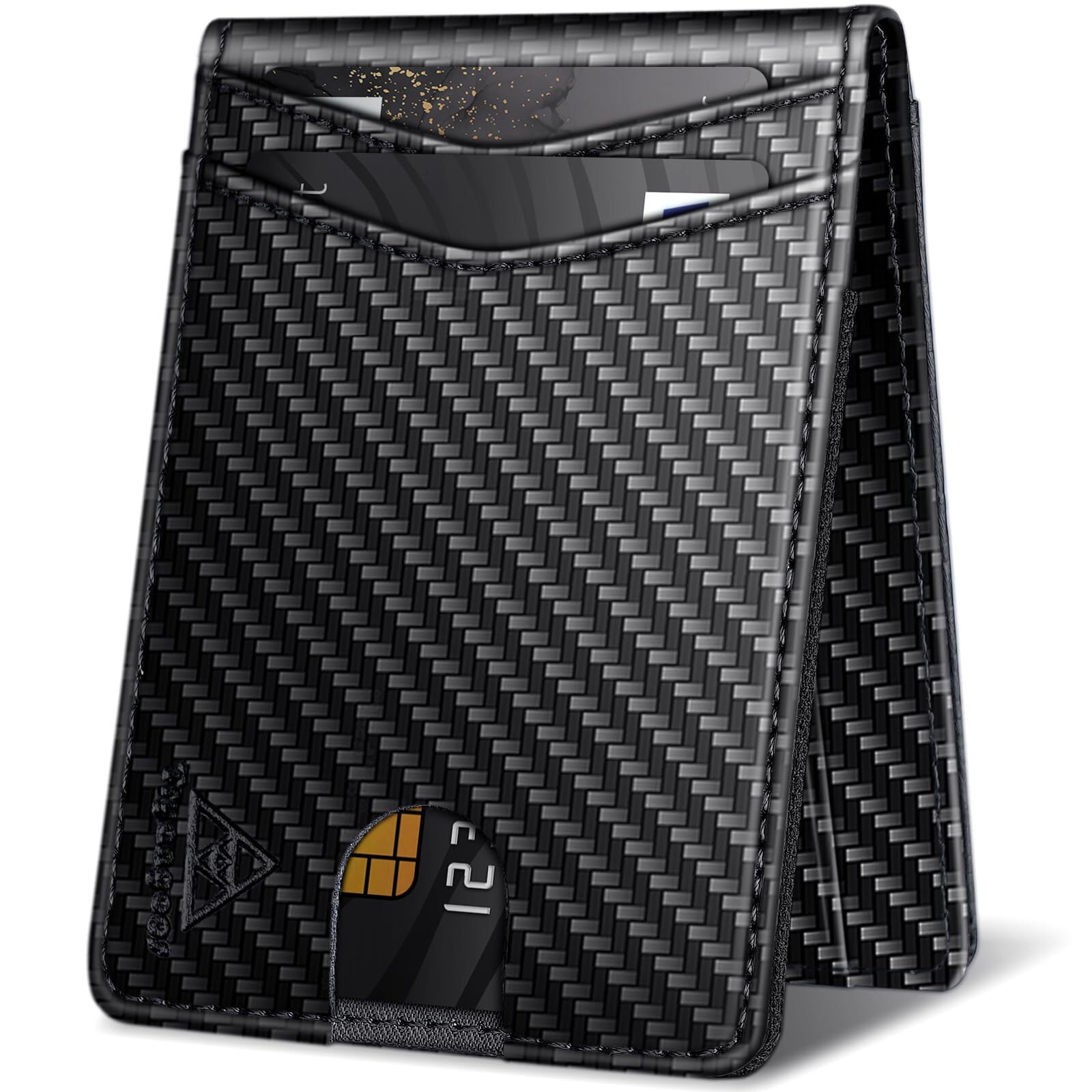 Men's RFID Blocking Bifold Leather Wallet with Magnetic Closure-image