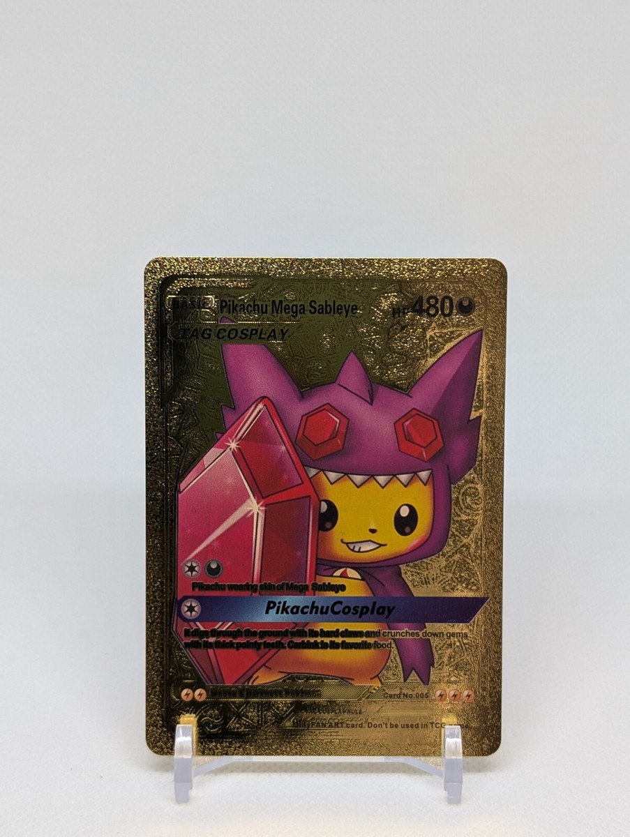 Pokemon🔥PIKACHU MEGA SABLEYE Poncho🔥GOLD FOIL Collectible