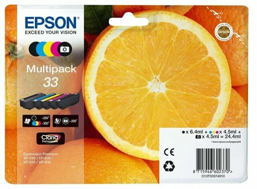 Epson 33XL Claria Premium Ink Cartouche Jet d'Encre Multipack - Noire, Noire ...