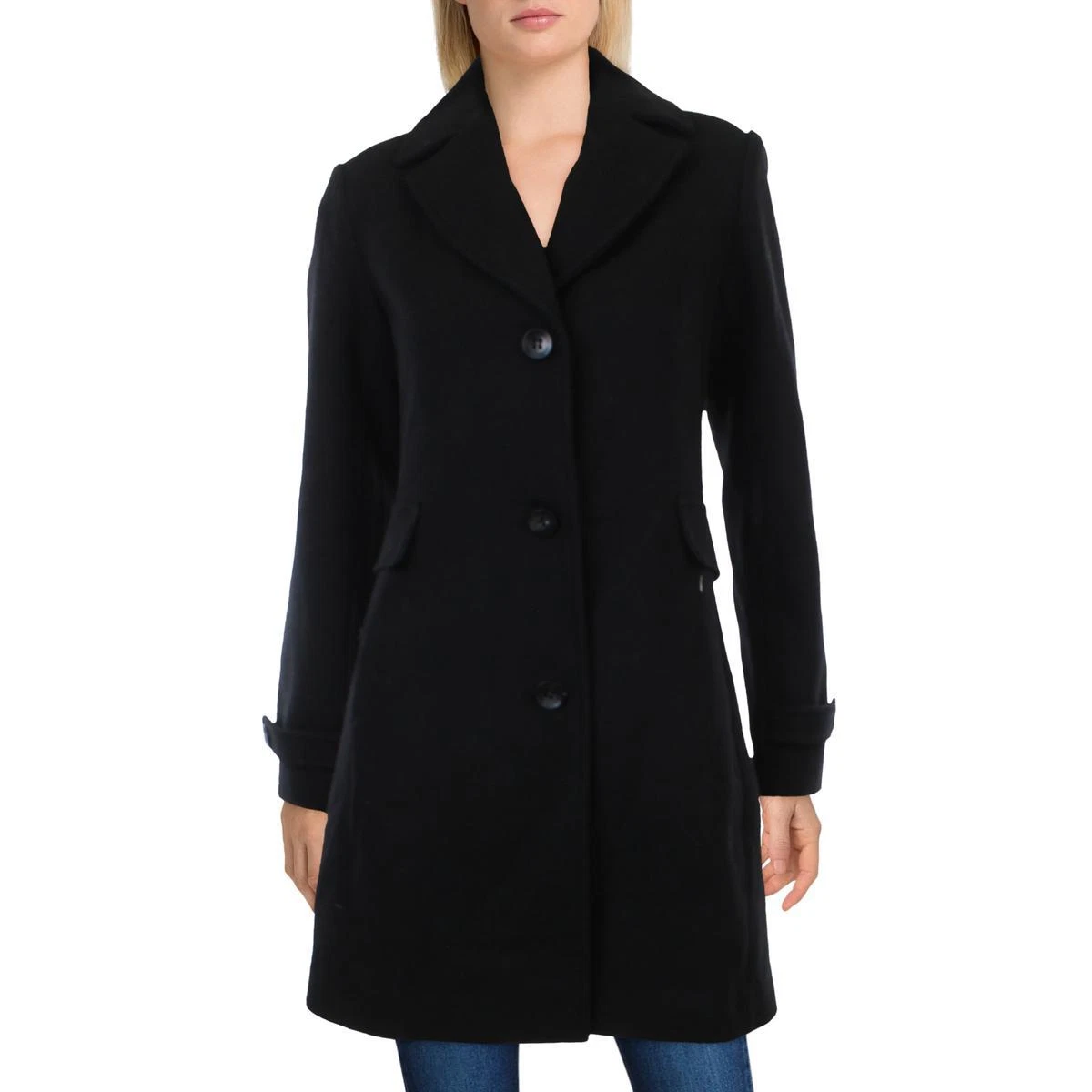 Vince Camuto Womens Warm Midi Dressy Wool Coat Outerwear BHFO 5756