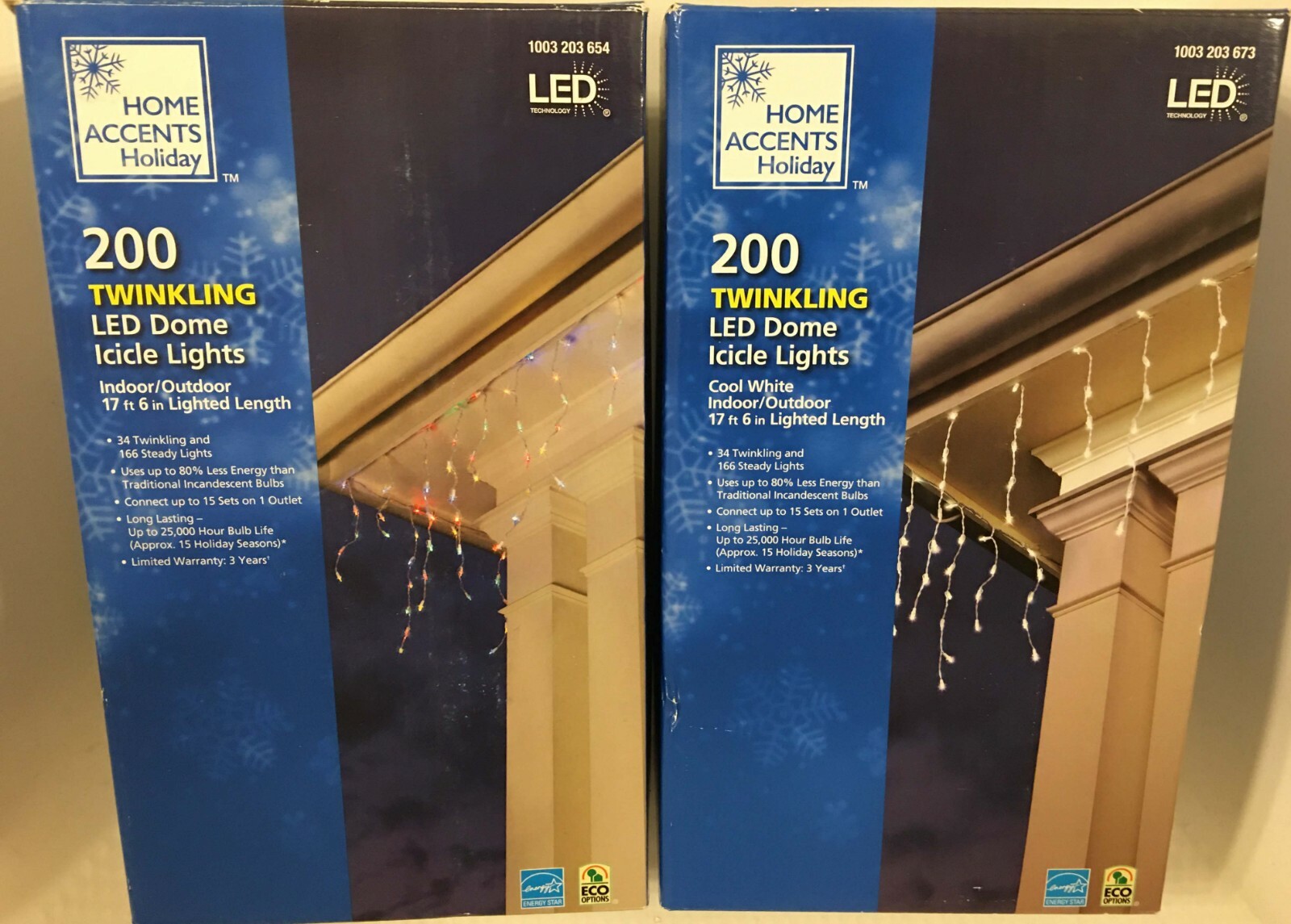 Home Accents 200 Twinkling LED Dome Icicle Light Holiday Christmas