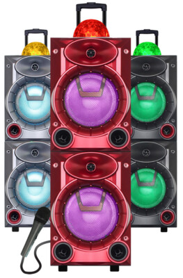 TOPTECH  Portable 4000 Watts Peak Power Speaker with DISCO BALL& FREE MICROPHONE