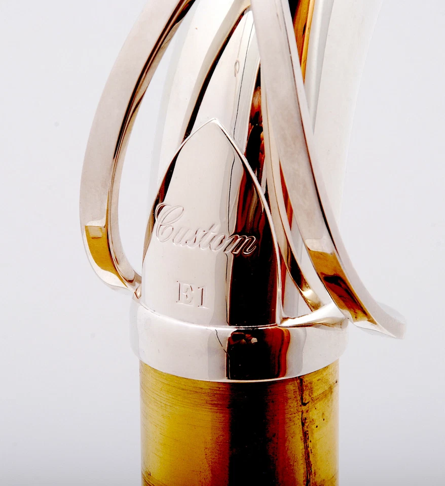 Cuello de saxofón tenor Yamaha TE1 placa plateada/laca dorada personalizado E1. ¡Nuevo! Foto 3 de 4