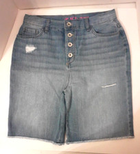 Childrens Place Midi Jean Shorts Distressed Ripped Size 16 NWT