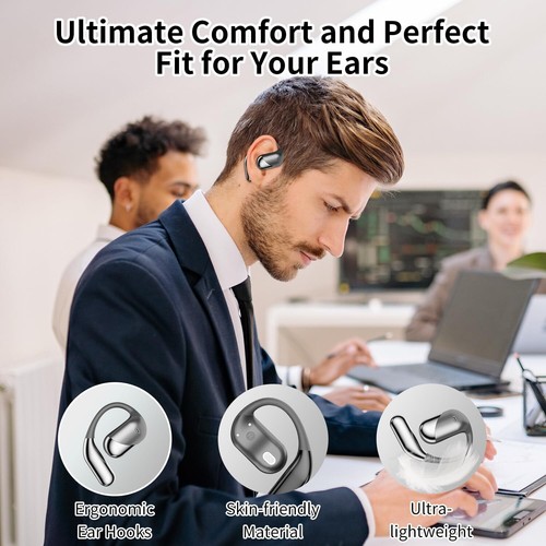 gidosha Open Ear Bluetooth 5.4 Headphones Wireless Earbuds Sport Over Earphon... - 第 6/6 張圖片