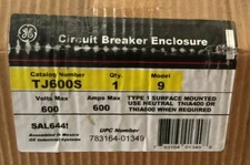HOUSTON STOCK NEW GENERAL ELECTRIC TJ600S BREAKER DISCONNECT ENCLOSURE 600 AMP