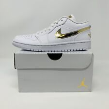 Nike Wmns Air Jordan 1 Low Se I Aj1 White Metallic Gold Shoes Cz4776 100 Sz 8 For Sale Online Ebay