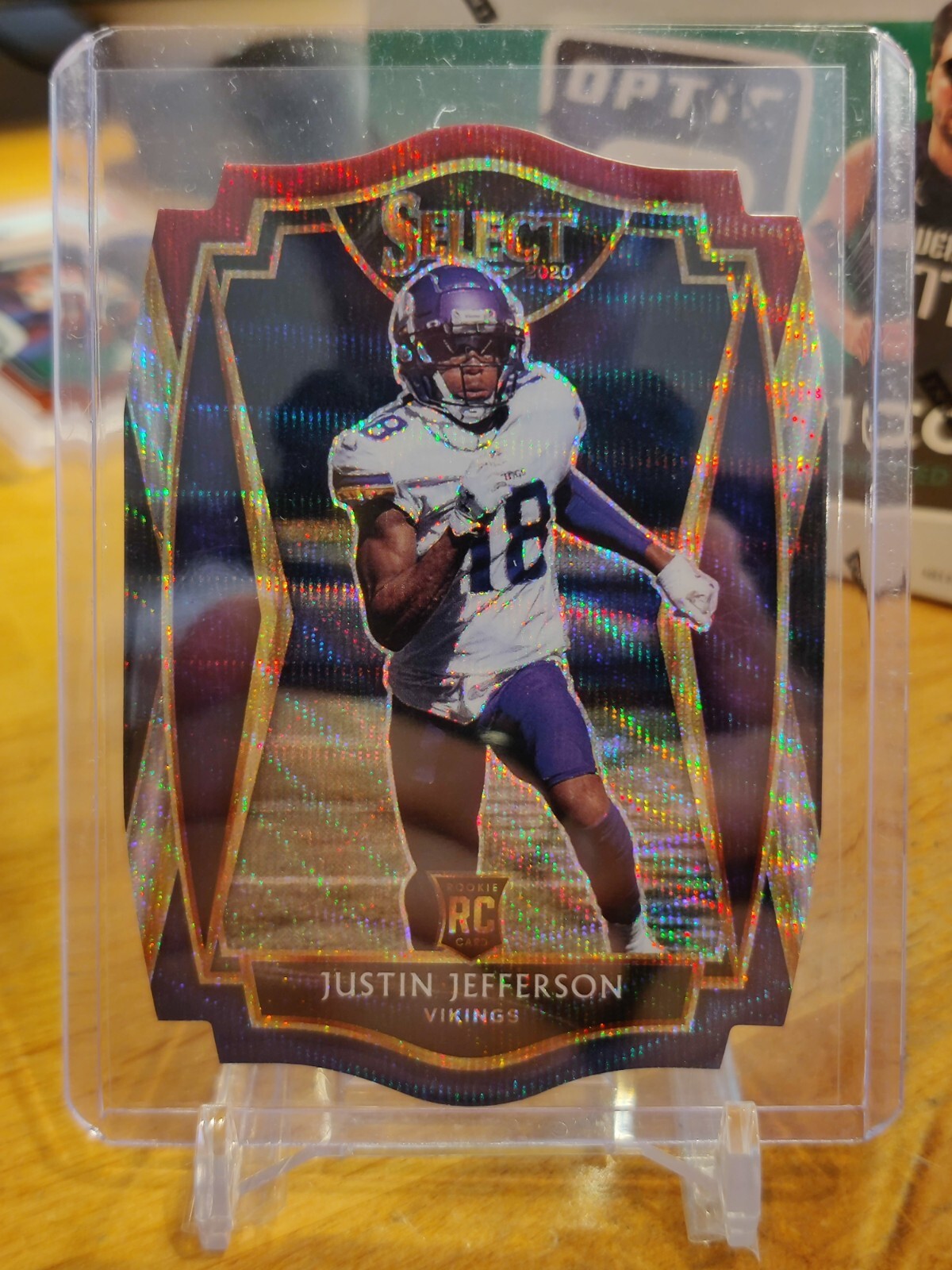 JUSTIN JEFFERSON 2020 SELECT PREMIER DIE CUT TRI-COLOR PRIZM RC #161 VIKINGS LSU