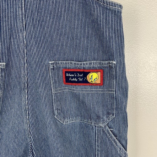 Girls Vintage Denim Overalls Sylvester Tweety Bird Looney Tunes Size 10/12 - Picture 9 of 10
