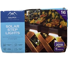 NEW  16 Pack Solpex Deck Lights Outdoor Solar Step Lights Waterproof Led NEW