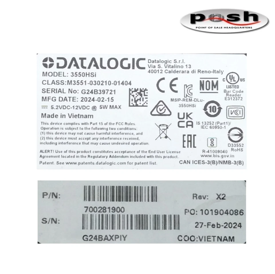 Datalogic Magellan 3550HSI In-Counter Barcode Scanner – PS & USB Cable included - Image 4 of 4
