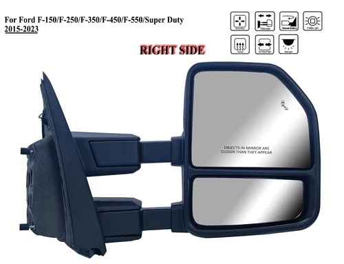 Passenger Right Side Door Tow Mirror for 15 to 20 Ford F-150 250 350 450 550