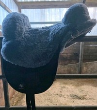 Fellsattel Engel Naturfelle Grau Anthrazit Englische Form R1  Lammfel Echtfelll 