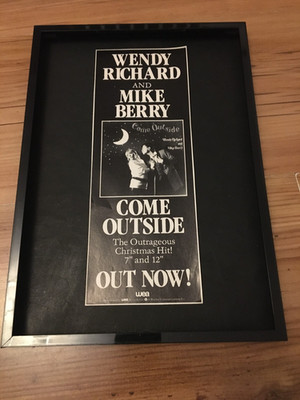 Wendy Richard/Mike Berry-Come outside-A4 framed advert