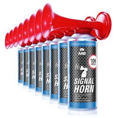 8x AABCOOLING SIGNAL HORN 40g - FANTRÖTE, DRUCKLUFT TROMPETE, LAUT PRESSLUFTHORN