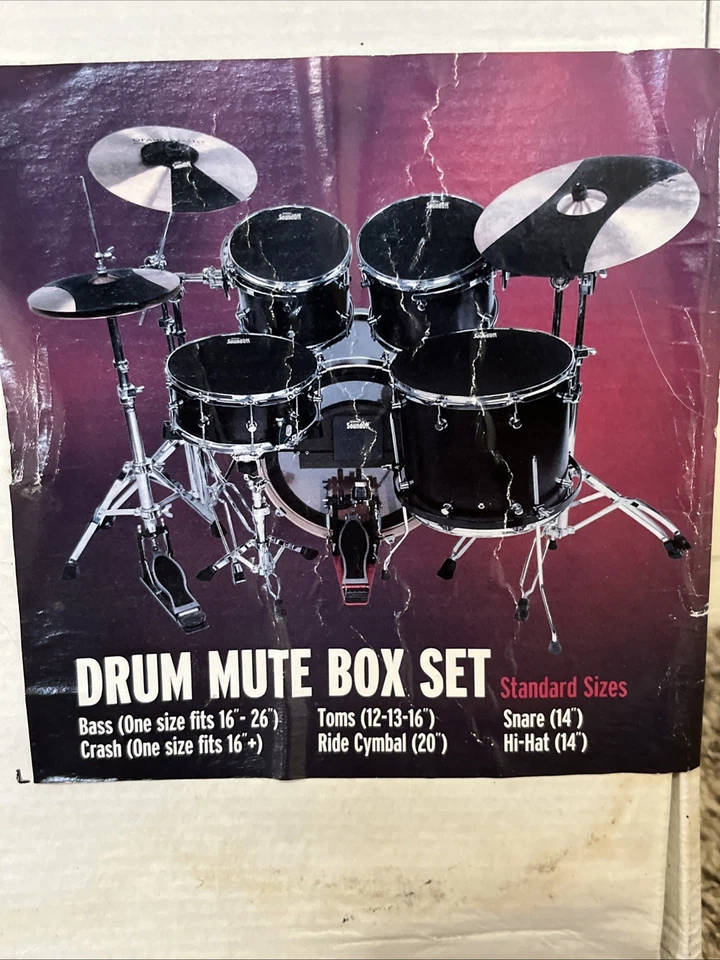 NUEVO Evans Sound Off HQ Percusión Batería Silencio Caja Set Bajo Toms Caja Hi-Hat Crash Foto 3 de 4