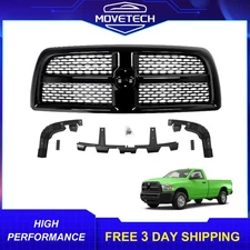 Gloss Black Front Upper Grille For 2013-2018 Dodge Ram 2500 3500 Laramie Style