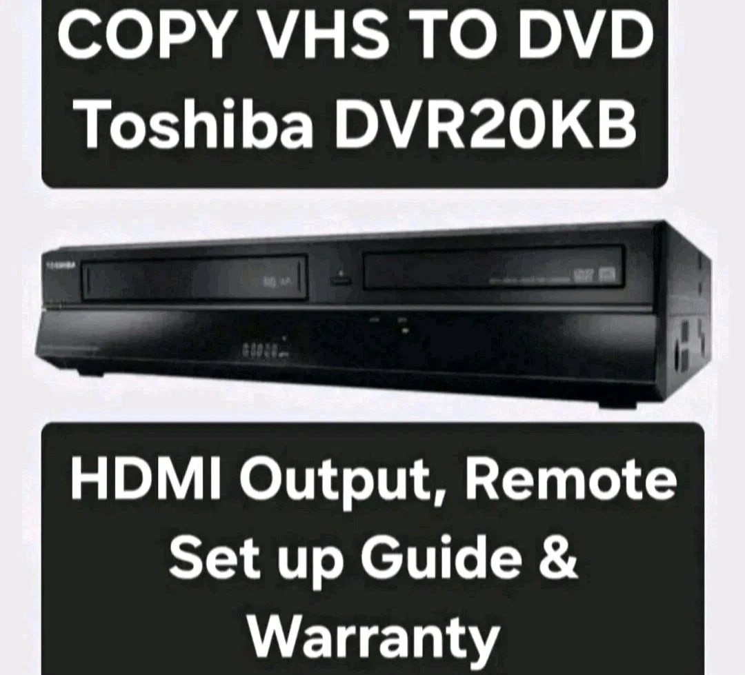 Toshiba DVR20KB Copy VHS to DVD HDMI VHS DVD Recorder New Remote & Set Up Guide