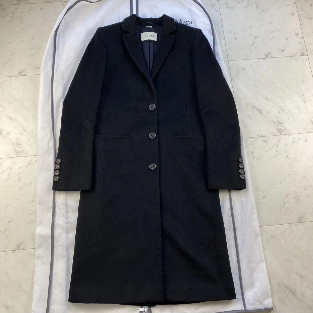 Gucci Cappotto Chesterfield Lana Nero Dal Giappone