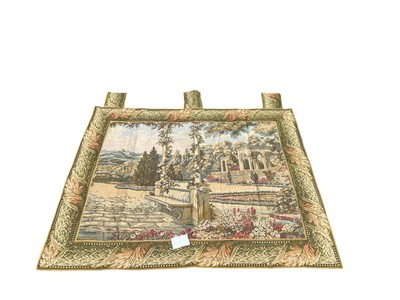Italian Tapestry Wall Hanging Terrace Garden Villa & Mtns Lake Como 36'' x 44 