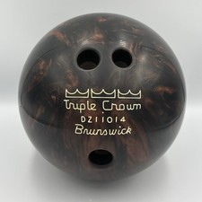 Vintage Brunswick Triple Crown 12lb 1.8oz Brown & Gold Color Bowling Ball