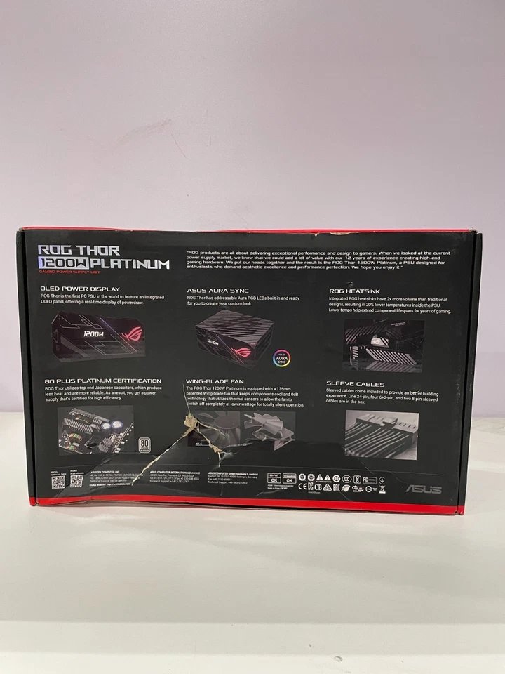 ASUS ROG Thor 1200W Platinum 80 Plus Fully Modular Switching Power Supply - Image 2 of 2