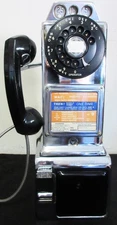 AE Chrome Pay Telephone Fully Restored Circa 1950's #A