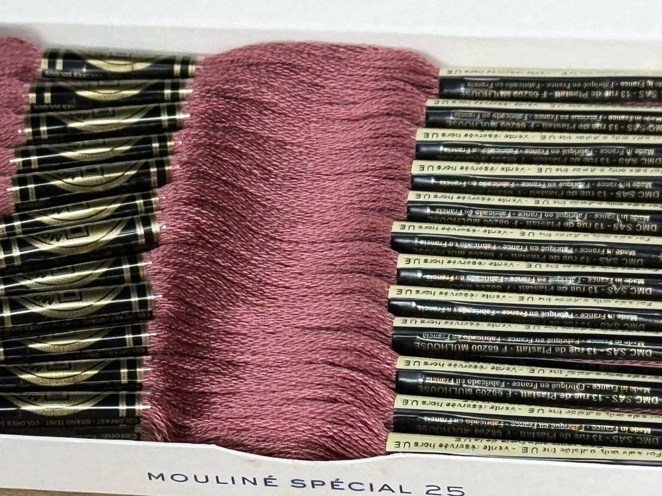 ✅NEW ✅DMC 25 EMBROIDERY FLOSS ✅MOULINE ✅FRANCE ✅COTTON ✅#3722 ✅ 2 Boxes ✅ Mauve - Image 2 of 4