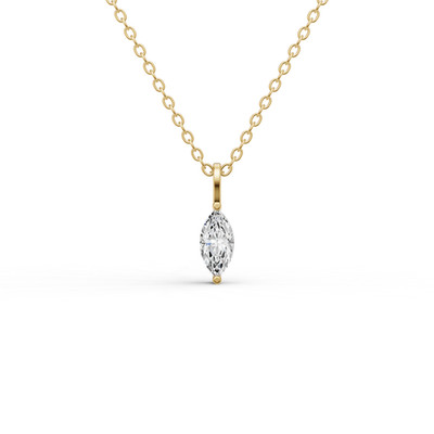 14K Gelbgold 0,25CT Lab Grown Marquise Form Diamant Solitär Anhänger