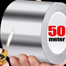 Aluminium Foil Tape Heat Insulation Silver Self Adhesive 50M