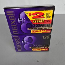 2 Maxell XR-Metal Hi8 120 Digital8 60-Min Professional Camcorder Video Tapes