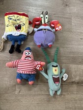 Ty SpongeBob SquarePants Beanie Babies Complete Set of 4 RARE