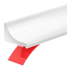 Zehiels 39Inch Shower Threshold Water Dam, Self-Adhesive Silicone White