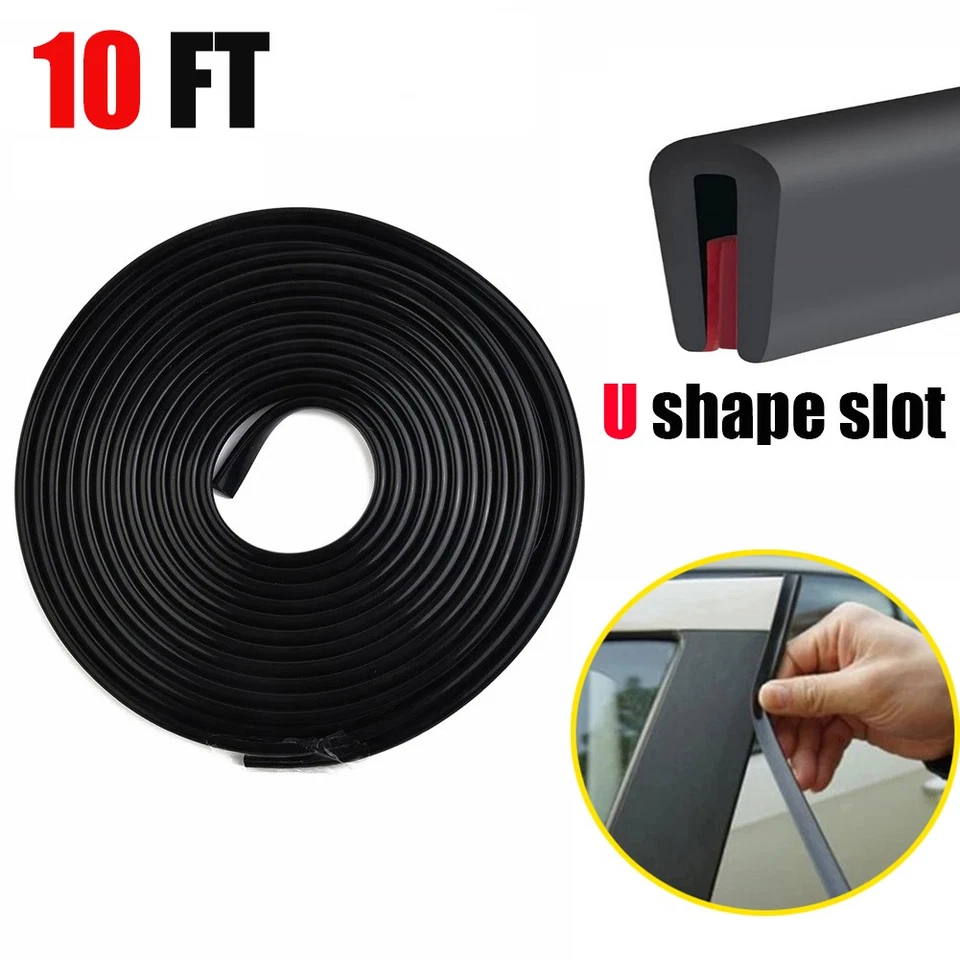 U-образная защитная молдинговая полоска 10 футов для края двери автомобиля Volkswagen - Изображение 3 из 4