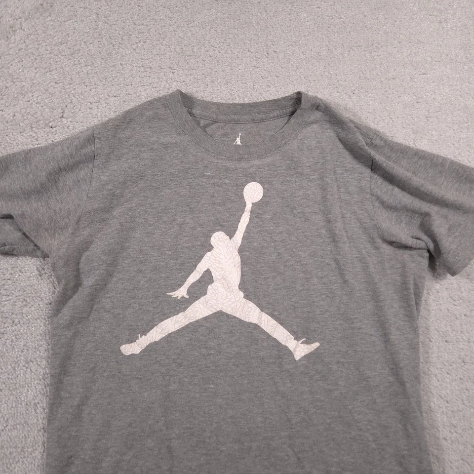 Jordan Shirt Youth Large Gray Jumpman Basketball Tee 12-13 Years Boys Athletic - Image 3 of 4