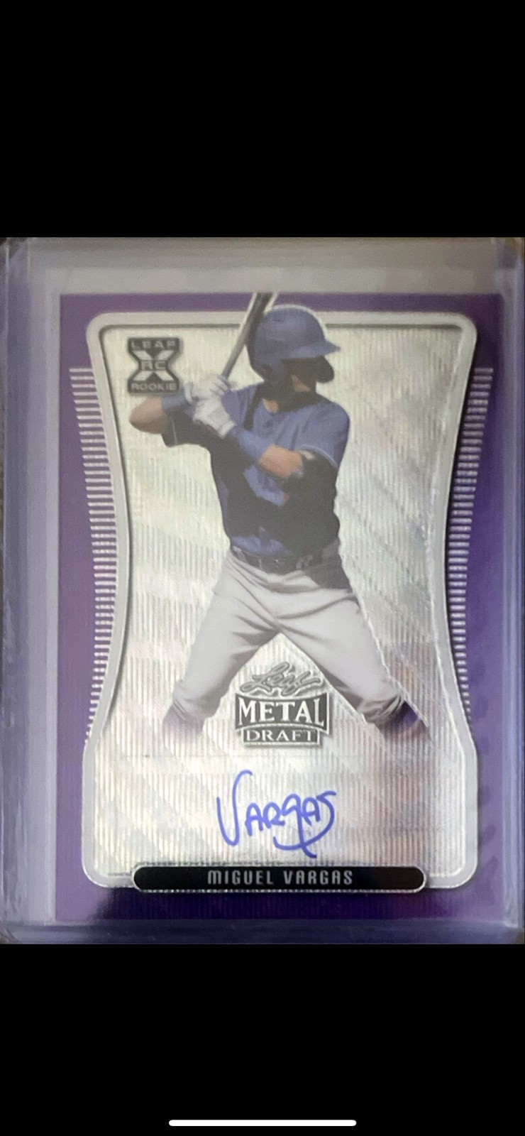 2020 Leaf Metal Draft - Miguel Vargas #BA-MV1 Purple Wave #/15 (AU, RC) XRC Auto