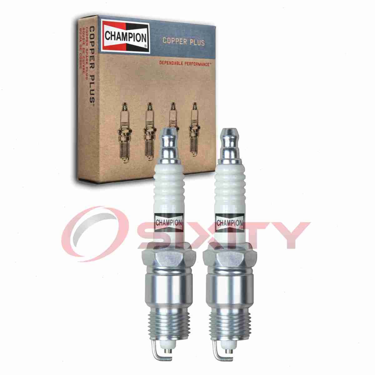 2 pc Champion Copper Plus 18 Spark Plugs for UR4 T16PU T16PRU11 T16PRU le