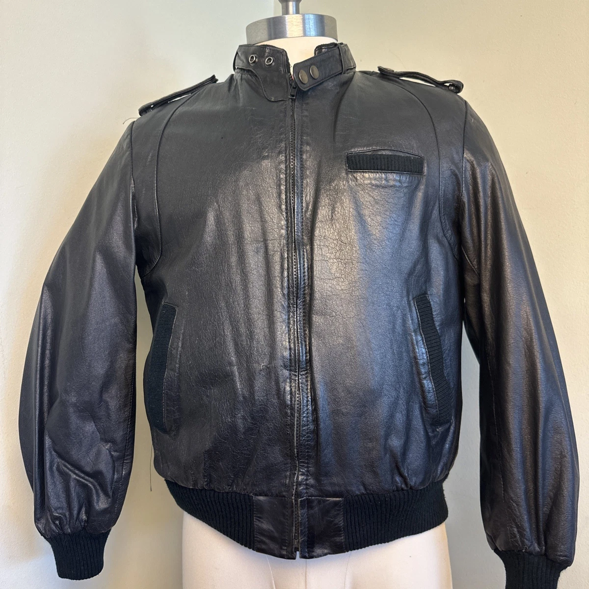 Leather Punk 1980s Vintage Outerwear Coats & Jackets for Men for