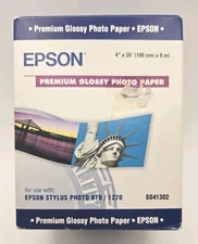 Epson S041302 Premium Glossy Photo Paper Roll 4" x 26' NEW