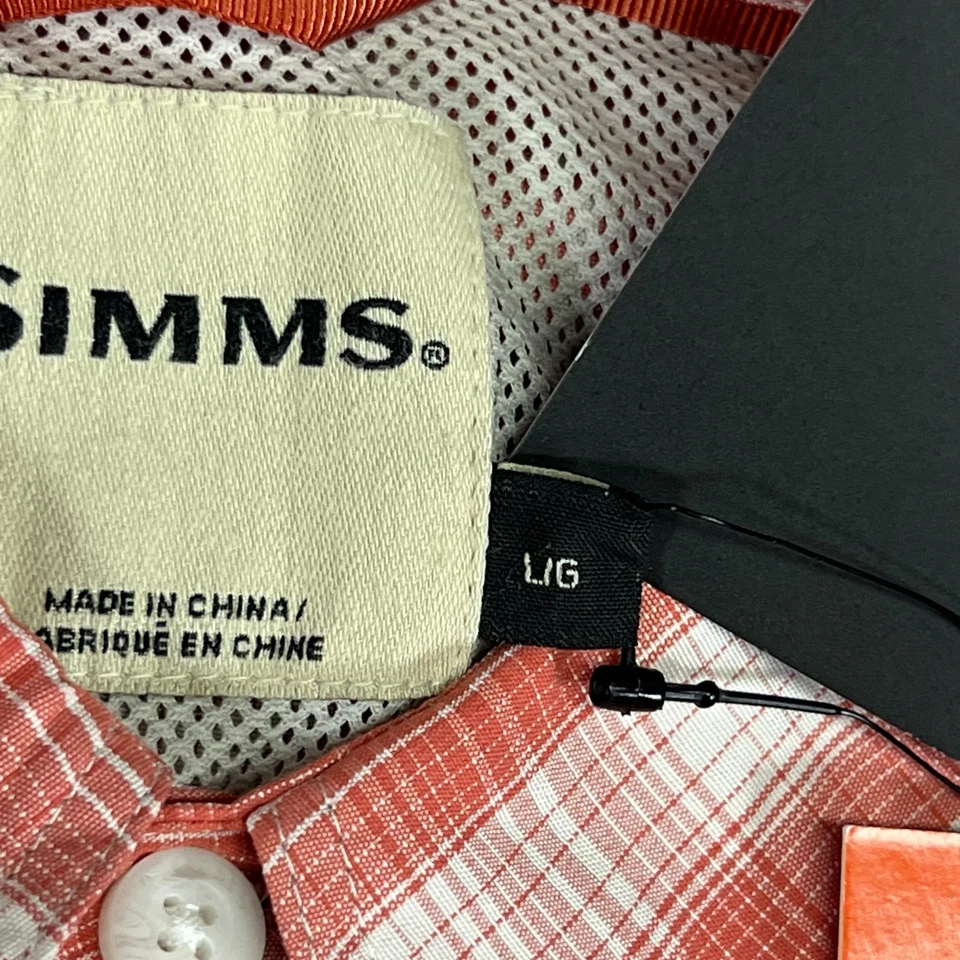 Simms Telluride Outside Fishing Shirt UPF 50+ Plaid Pearl Snap Vented LS L NWT - Image 3 of 4