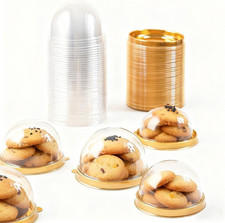 Clear Plastic Cake Boxes, Round Cupcake Holders, Mini Dessert Packaging with Lid