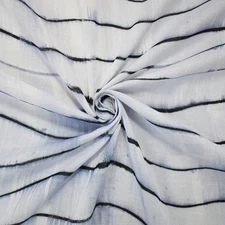 Blue-White-Black Cotton Famous Maker Tie Dye Printed Batiste Woven Fabric