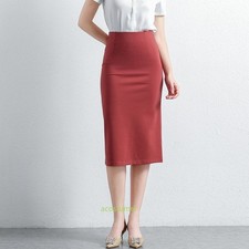 Women's Pencil Skirt Midi Office Work Career Stretch High Waist Size 4-12