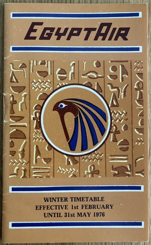 EGYPT AIR TIMETABLE WINTER 1975/76 B707