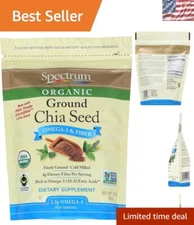 USDA Organic Ground Chia Seed, 10 Oz - Nutritional Superfood for Heart Health