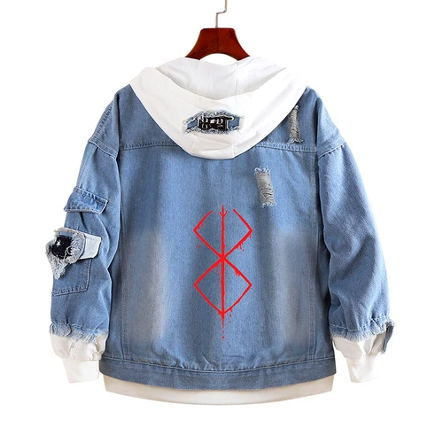 Berserk Guts Casca Spring Denim Jacket Hoodies Coat Sweatshirts Jeans Outwear - Bild 42 von 45