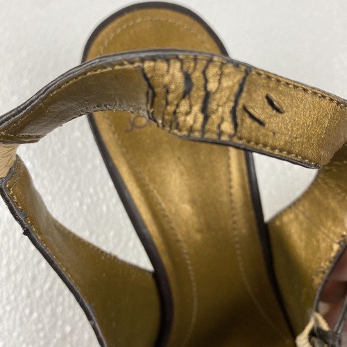 Circa Joan & David Women Slingback Peep-Toe Heels Size 9M Taupe & Bronze Leather - Picture 11 of 16