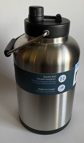 RTIC® 1 Gallon Water Jug Bottle Insulated Stainless Steel Tumbler Rambler Silver - Picture 7 of 14